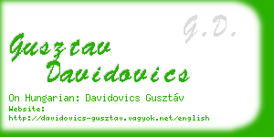 gusztav davidovics business card